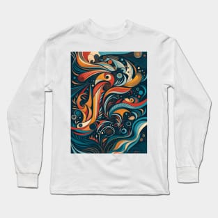 Abstract Leaves Long Sleeve T-Shirt